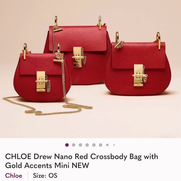 Chloé red mini Drew crossbody bag - Picture 2 of 16